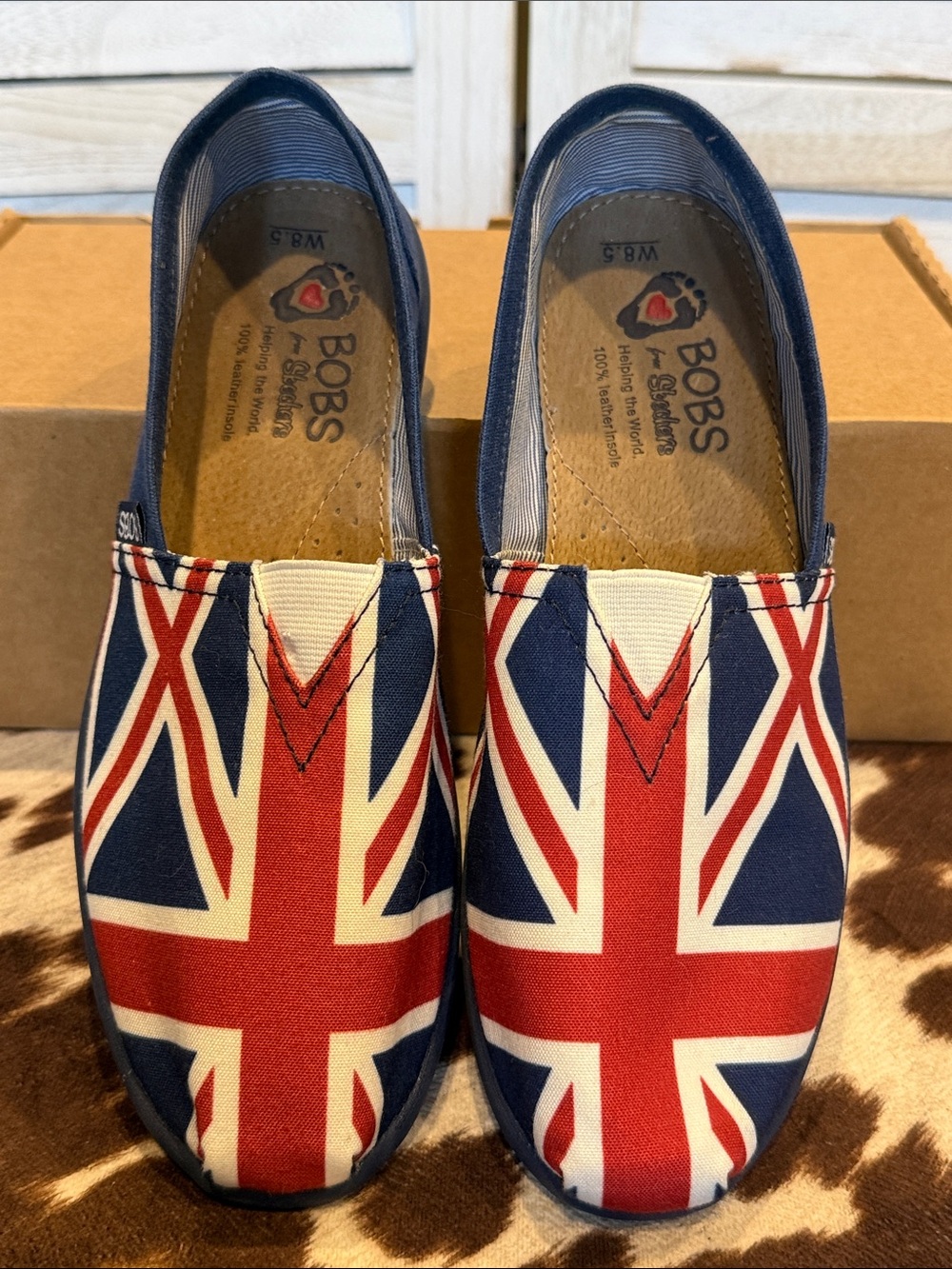 Bobs from Sketchers Union Jack Slip-On Canvas Shoes - NWOT